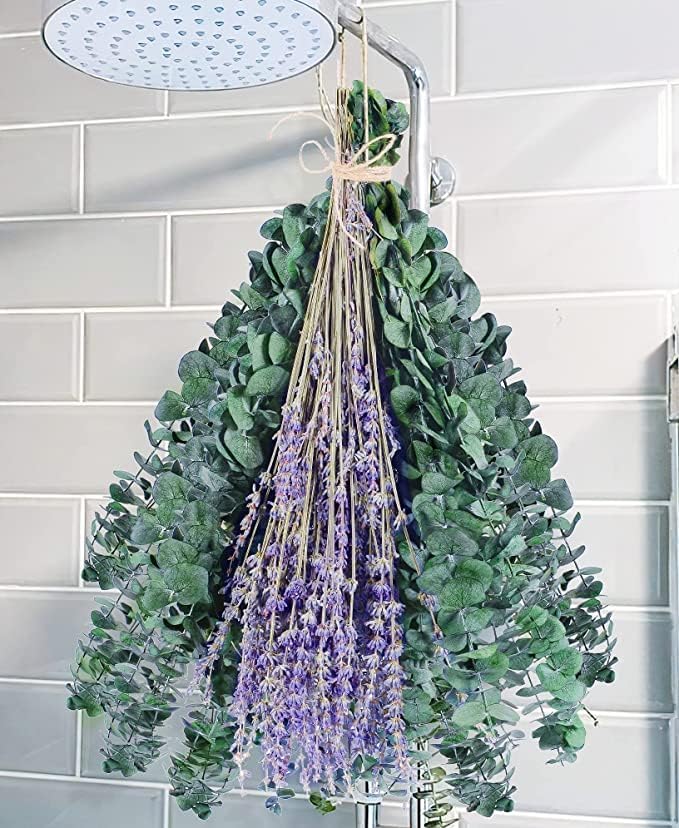 Dried Eucalyptus and Lavender Shower Bundle for Home Spa Decor