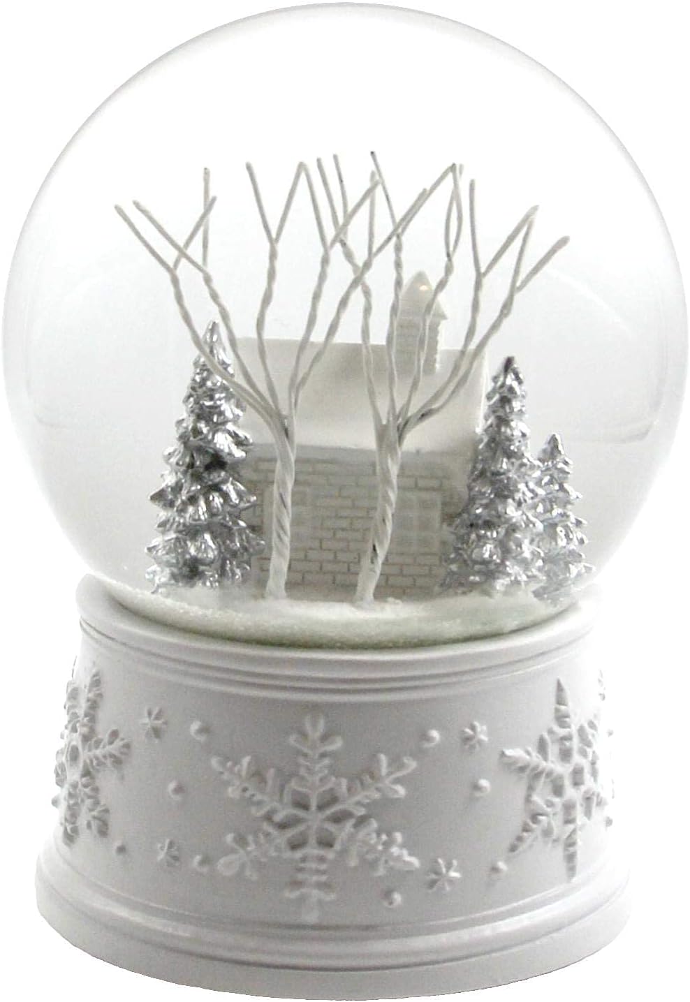 San Francisco Music Box Company - 100MM White Christmas Snow Globe | Festive Holiday Decor