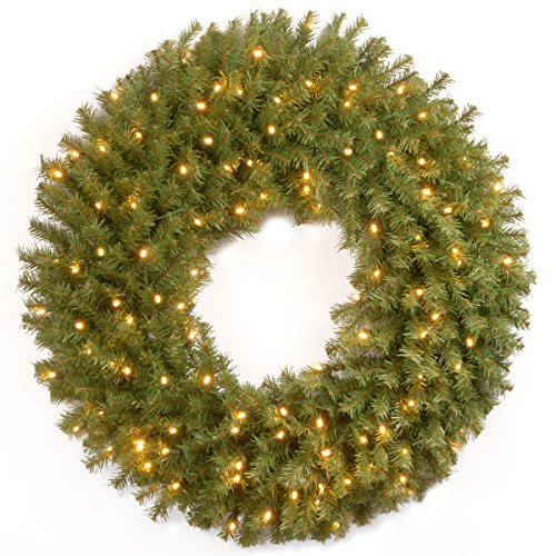 30-Inch Pre-Lit Norwood Fir Artificial Christmas Wreath - Indoor/Outdoor Holiday Decor