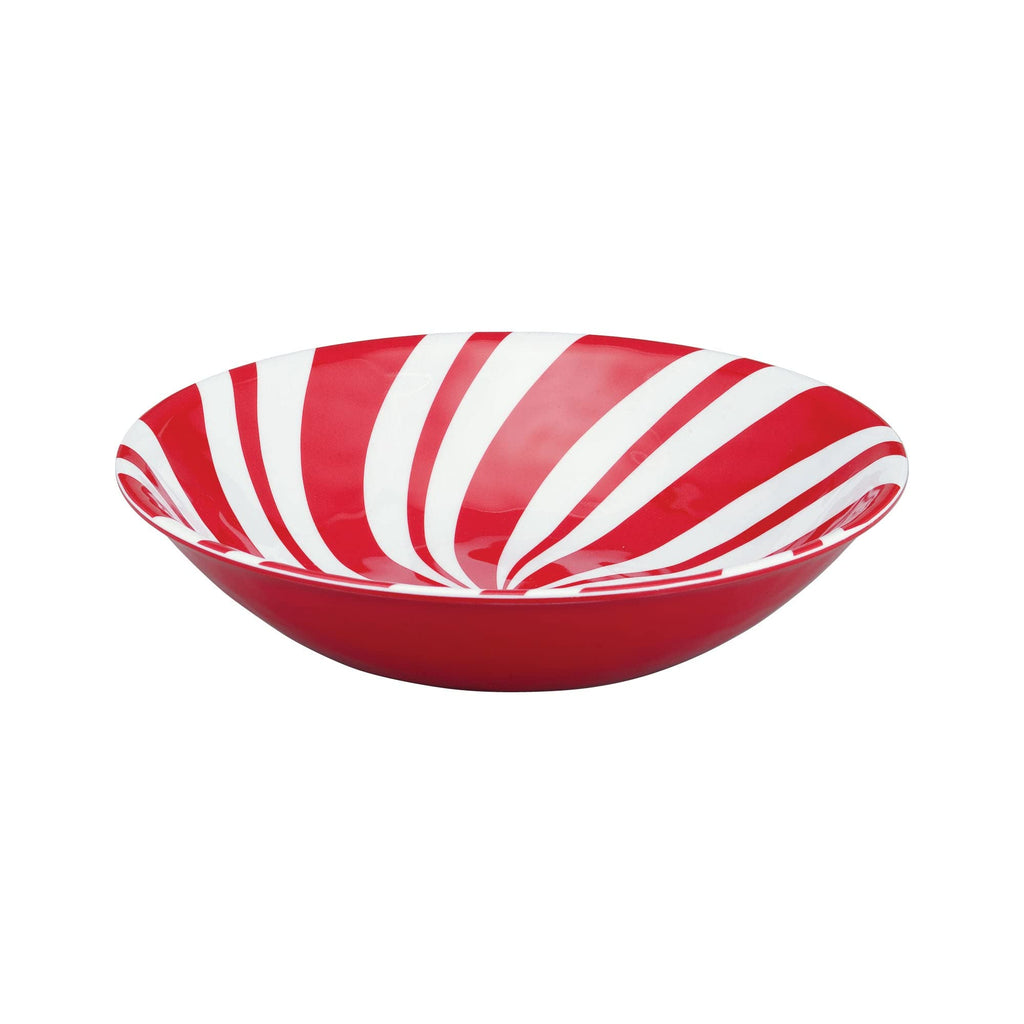 UPware Peppermint Melamine Bowl Set, Round Bowls for Pasta, Rice, Soup, and Salad, BPA-Free, Dishwasher Safe, Shatter-Proof, Red, 8 Inch, Set of 6