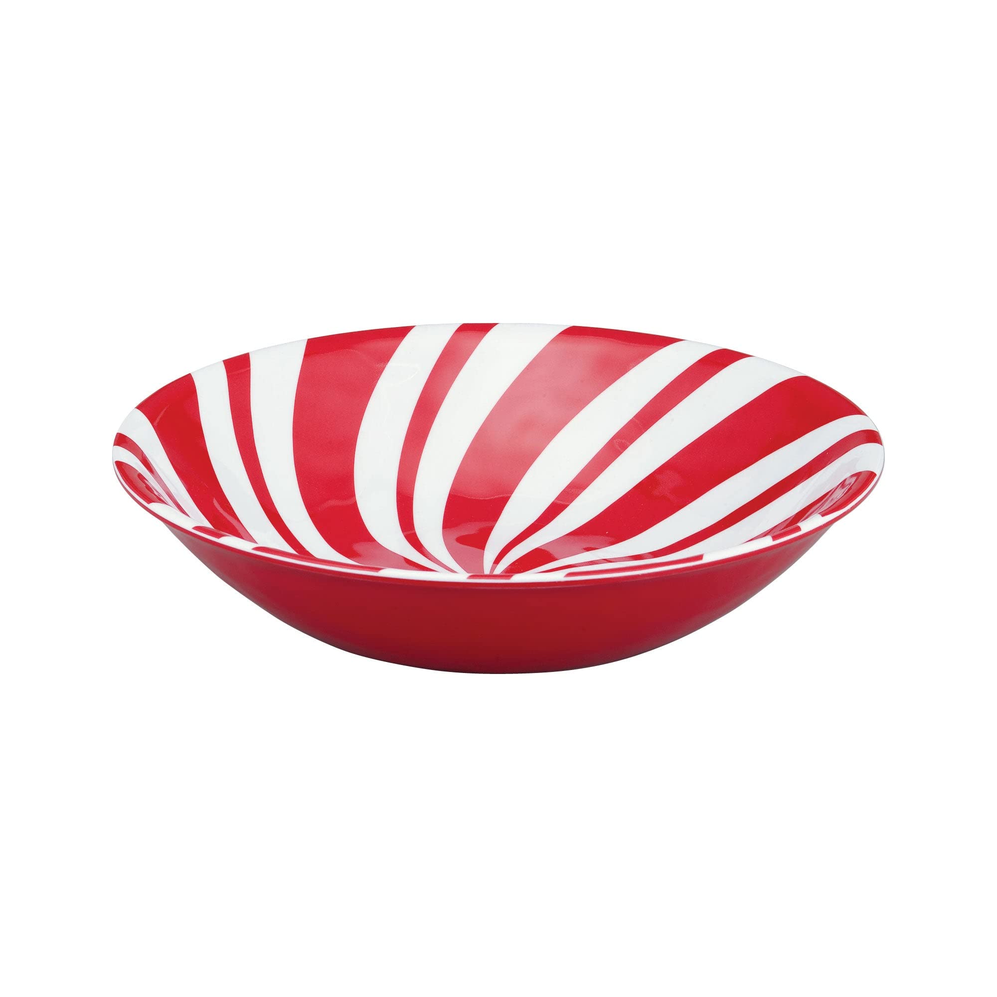 UPware Peppermint Melamine Bowl Set, Round Bowls for Pasta, Rice, Soup, and Salad, BPA-Free, Dishwasher Safe, Shatter-Proof, Red, 8 Inch, Set of 6