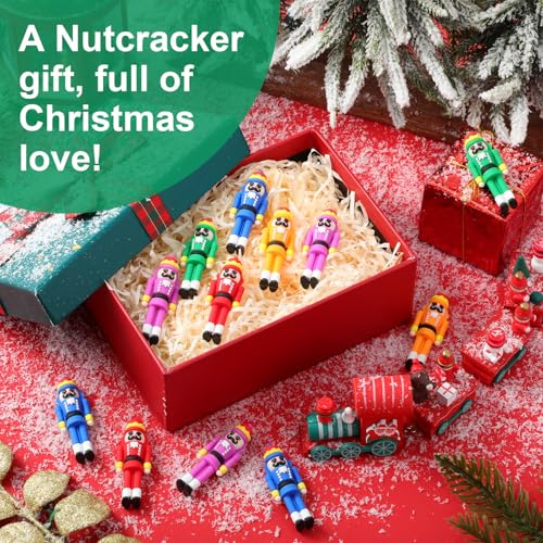 Mini Nutcracker Soldier Figures (25-Pack) - 2" Colorful Christmas Ornaments