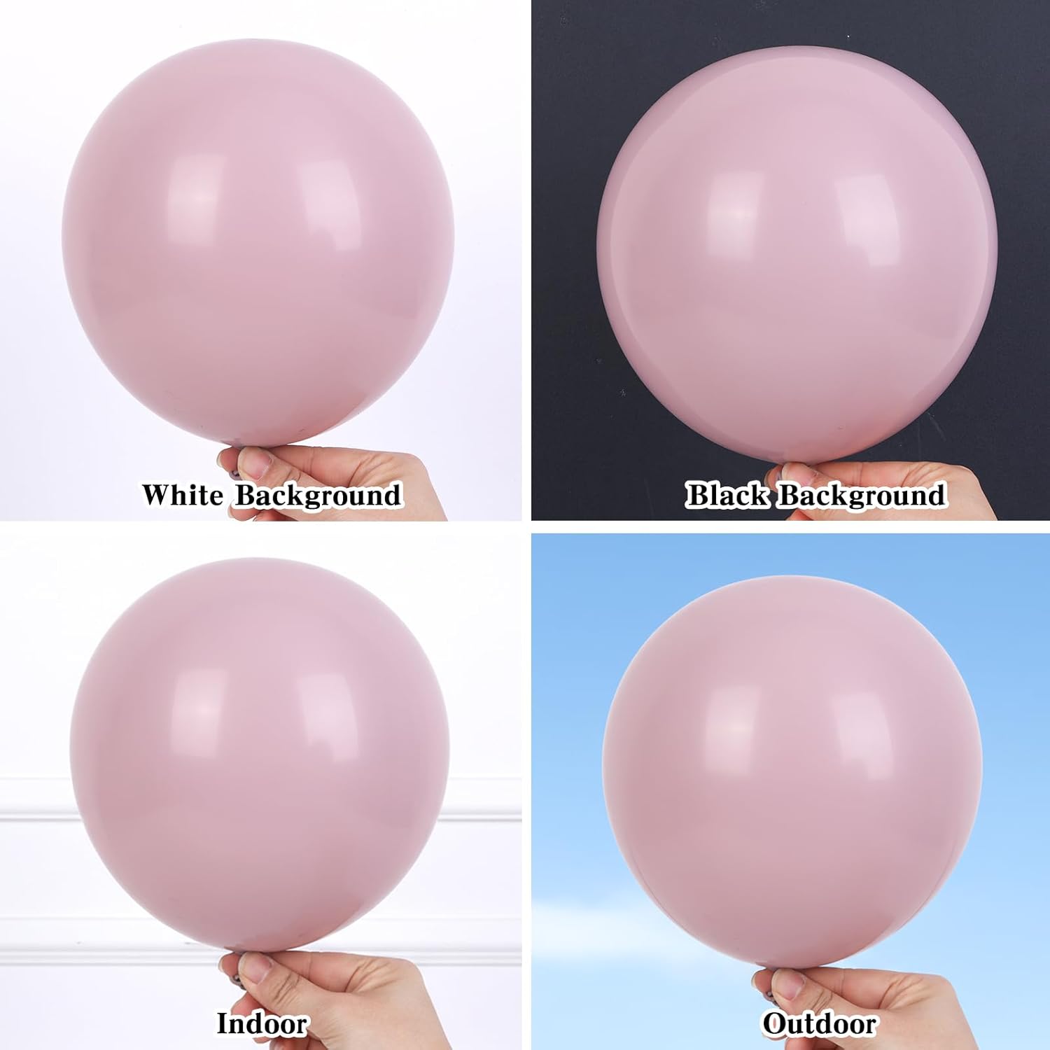 RUBFAC Dusty Pink Balloons - 129-Piece Latex Garland Kit for Baby Showers & Weddings | 5-12 Inch Sizes