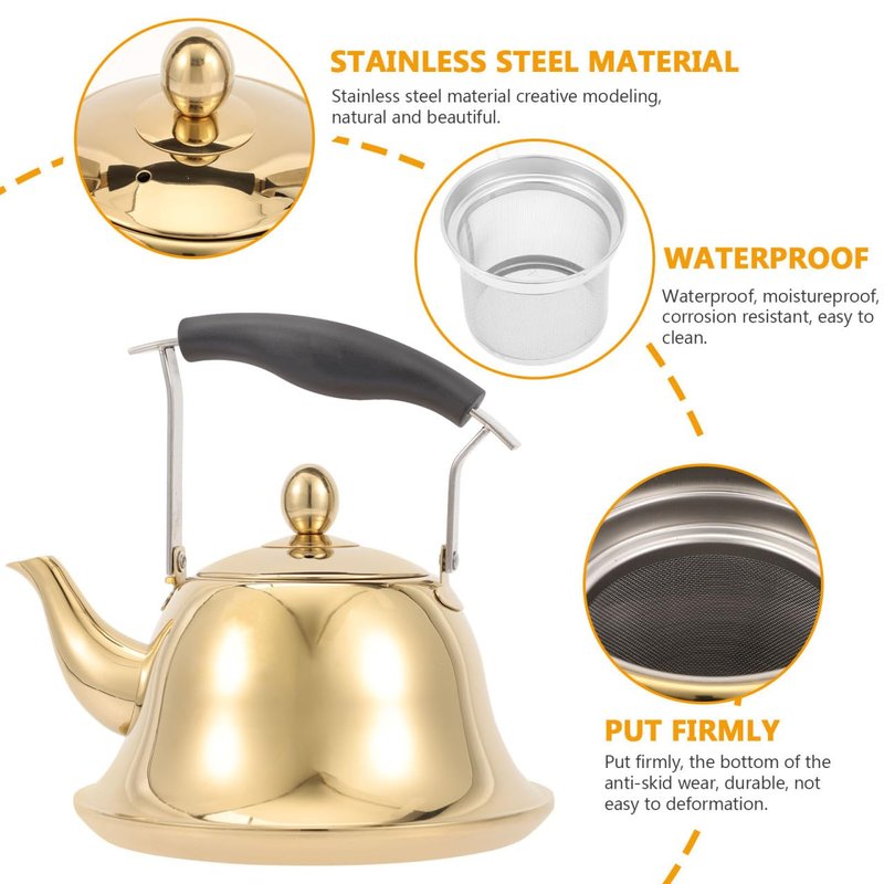 ERINGOGO 2L Whistling Tea Kettle Stovetop, Stainless Steel Teapot Water Kettle with Removable Tea Infuser, Mirror Polished Retro Tea Maker for Gas, Induction