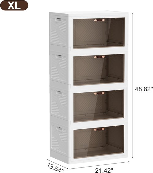 JOYMOOP 198 Qt Stackable Storage Bins - Durable Closet Organizers with Lids | 3 Pack for Home Use