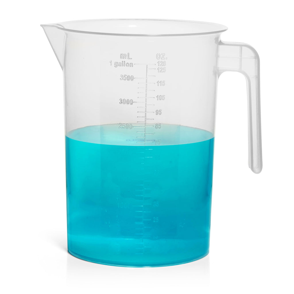 1 Gallon Measuring Pitcher | 3.785 Liter Shatterproof Plastic Large Graduated Mixing Pitchers, 1 Gallon (128 Fl Oz)