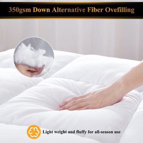 D & G THE DUCK AND GOOSE CO All-Season Quilted Comforter Twin Size, Light Weight Duvet Insert from 233T Peach Skin Fabric &350gsm Down Alternative Fiber, Hotel Quality & Machine Washable