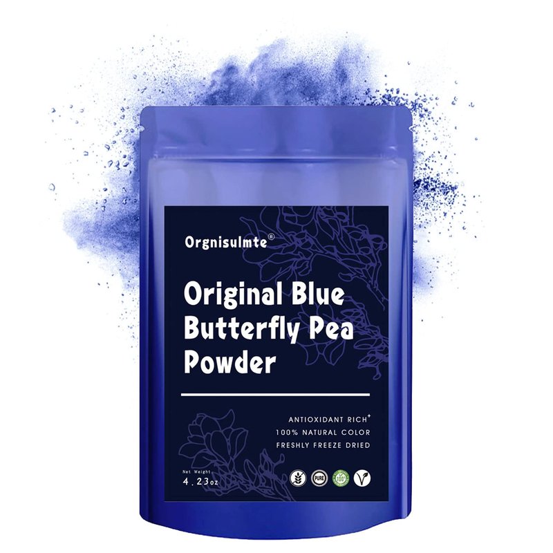 Orgnisulmte Blue Butterfly Pea Powder Premium Blue Matcha Tea Powder Natural Food Coloring Butterfly Pea Flower 4.23 Oz (120g)