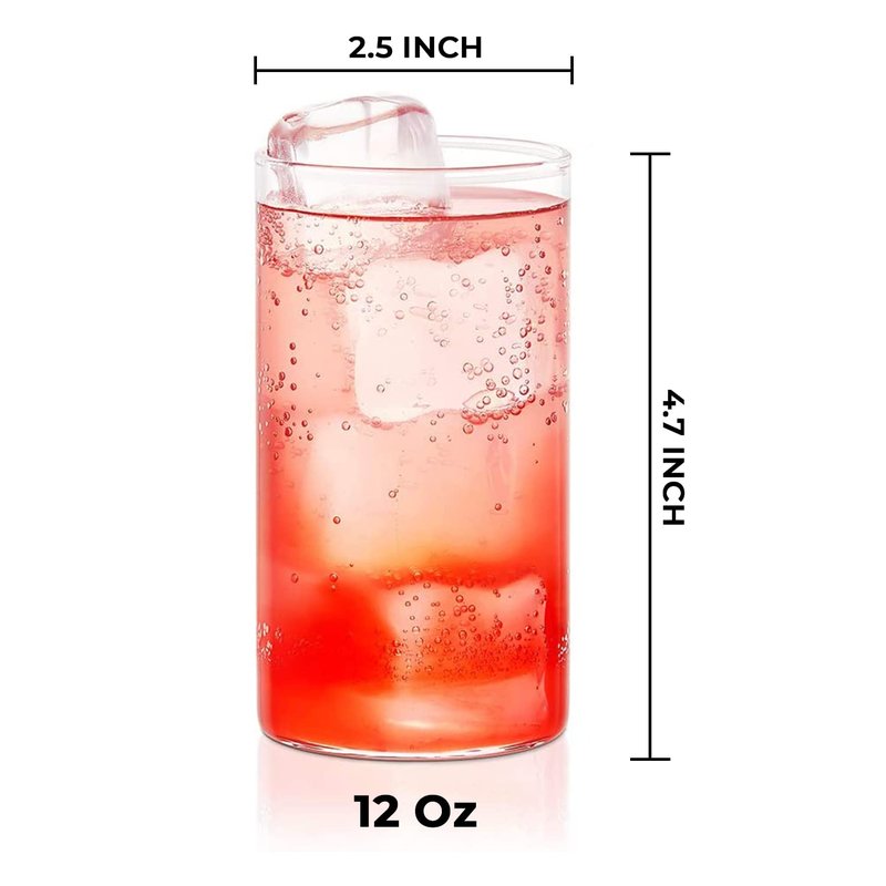 Borosil VCL350 Vision Classic [Set of 6] Premium Clear Lightweight & Durable Drinkware, Odor Resistant, Dishwasher Safe - For Water, Juice, Beer, Wine, and Cocktails |12 Ounce Cups