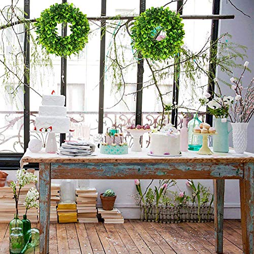 10-Inch Artificial Boxwood Wreath – Small Green Leaf Wreath for Home Decor