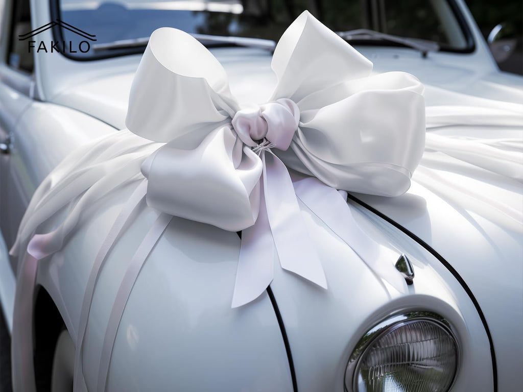 White Satin Ribbon - 4 Inch Wide Double Face for Gift Wrapping & Wedding Decor | 10 Yards