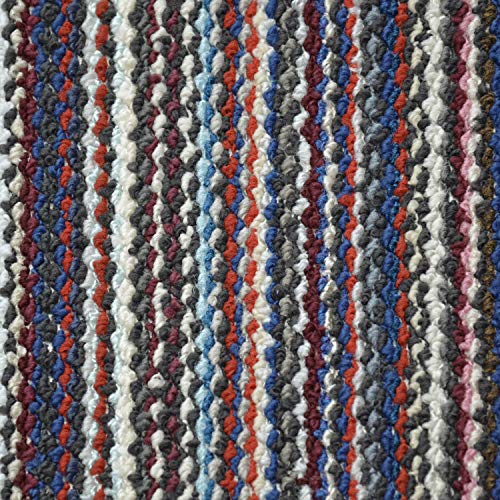 Garland Rug Carnival Stripe Non-Slip Recycled 3' X 12' Multi-Color Area Rug – Modern, Stain-Resistant, Ideal for Living Rooms & High-Traffic Areas