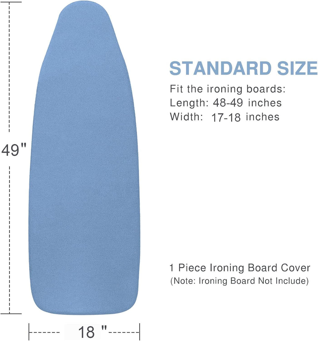VividPaw Ironing Board Cover - Extra Wide 18x49" with Thick Padding & Scorch-Resistant Silicone Coating - Blue