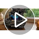 9-Inch Indoor Tabletop Water Fountain with LED Light, Zen Waterfall Decor