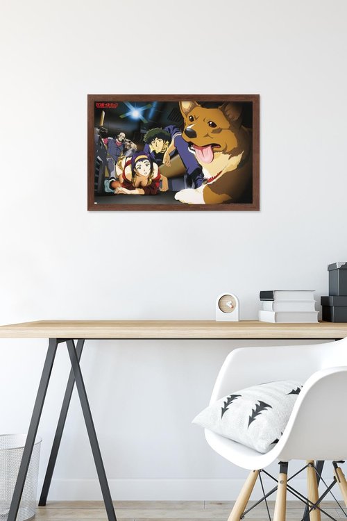 Cowboy Bebop - Group Wall Poster, 22.4L" x 14.7W", Mahogany Framed Version