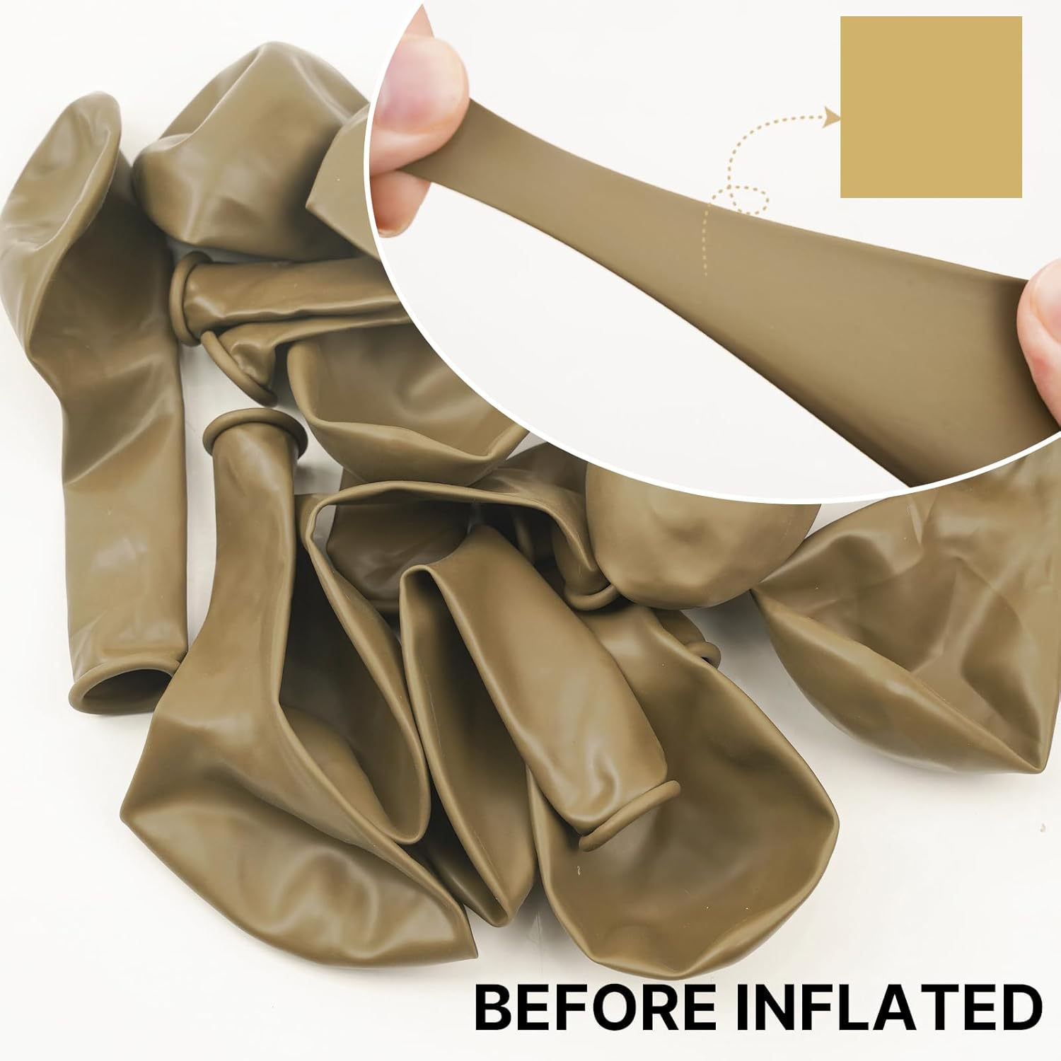 PartyWoo 12-Inch Light Brown Latex Balloons - 50pcs Boho Coffee Helium Balloons for Weddings & Baby Showers