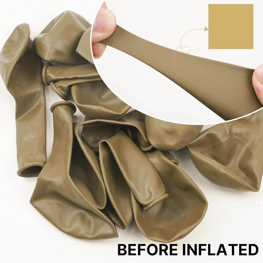 PartyWoo Tan Balloons - 140-Piece Light Brown Boho Balloon Arch Kit for Weddings & Baby Showers