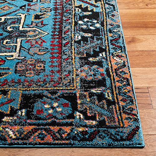 SAFAVIEH Vintage Hamadan Collection Accent Rug - 2'3" x 4', Light Blue & Black, Oriental Design, Non-Shedding & Easy Care, Ideal for High Traffic Areas in Entryway, Living Room, Bedroom (VTH211M)