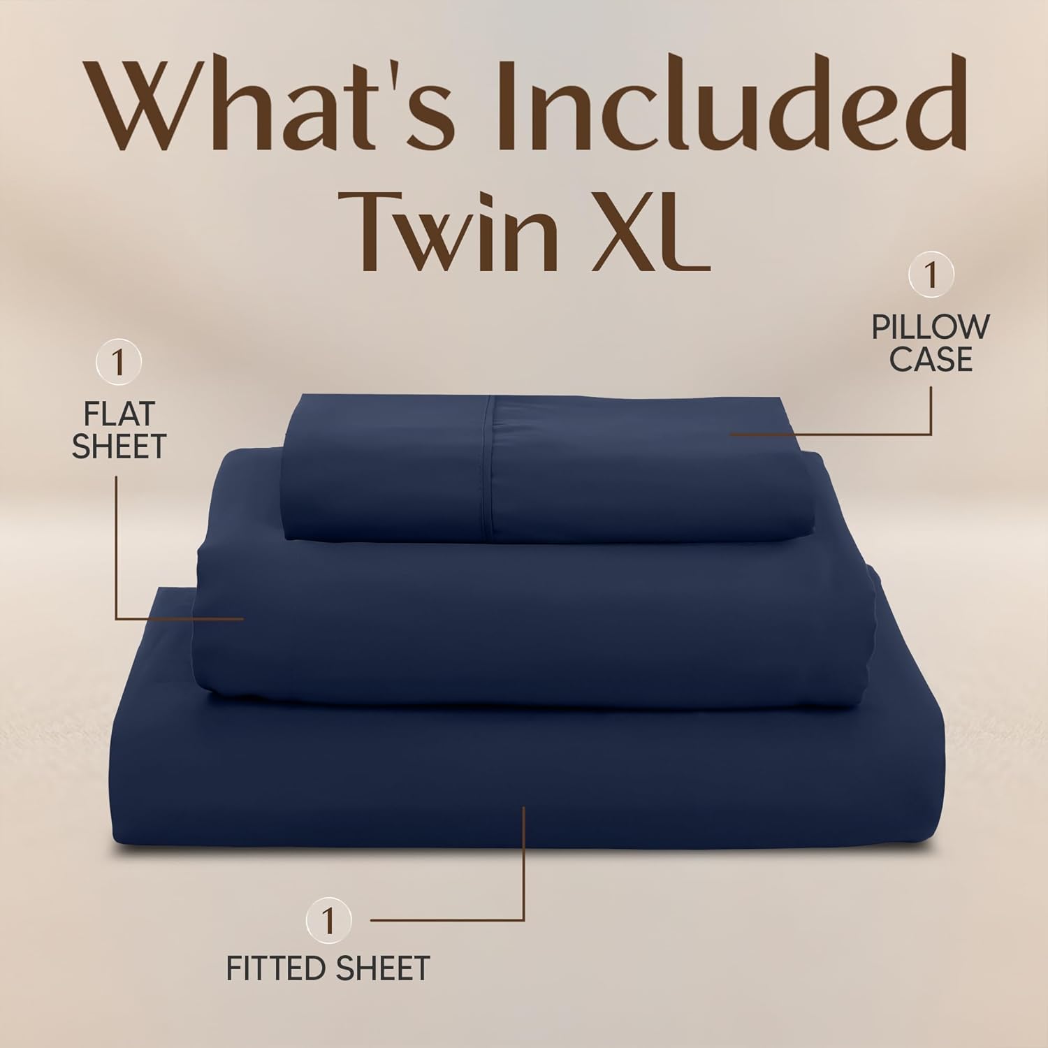 Utopia Bedding Twin XL Sheet Set - Soft, Breathable Microfiber 3-Piece Bed Sheets | Navy Blue