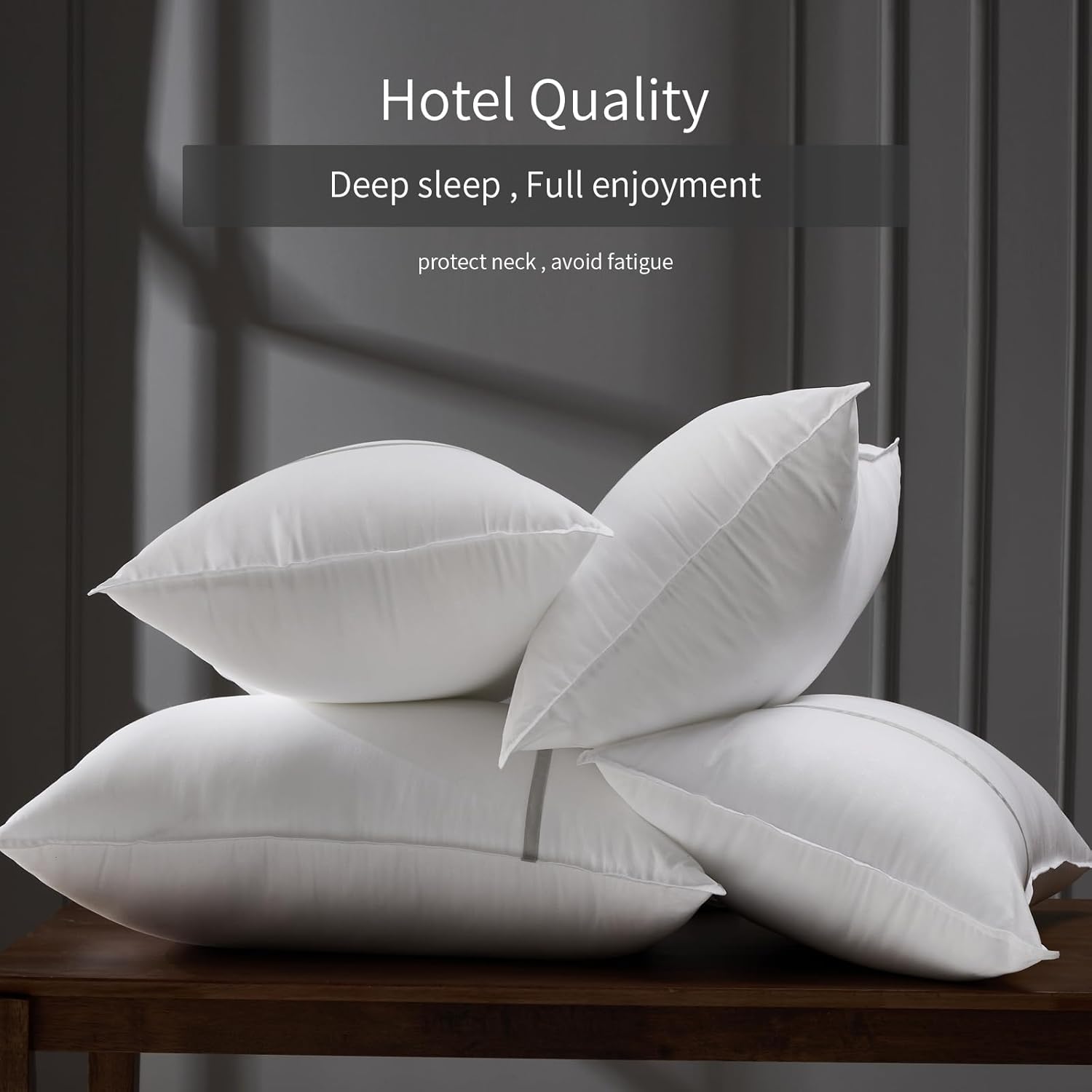 Regine Switzerland Queen Size Bed Pillows - Set of 4 Medium Firm Cooling Pillows for Side & Back Sleepers, 20 x 28 Inches
