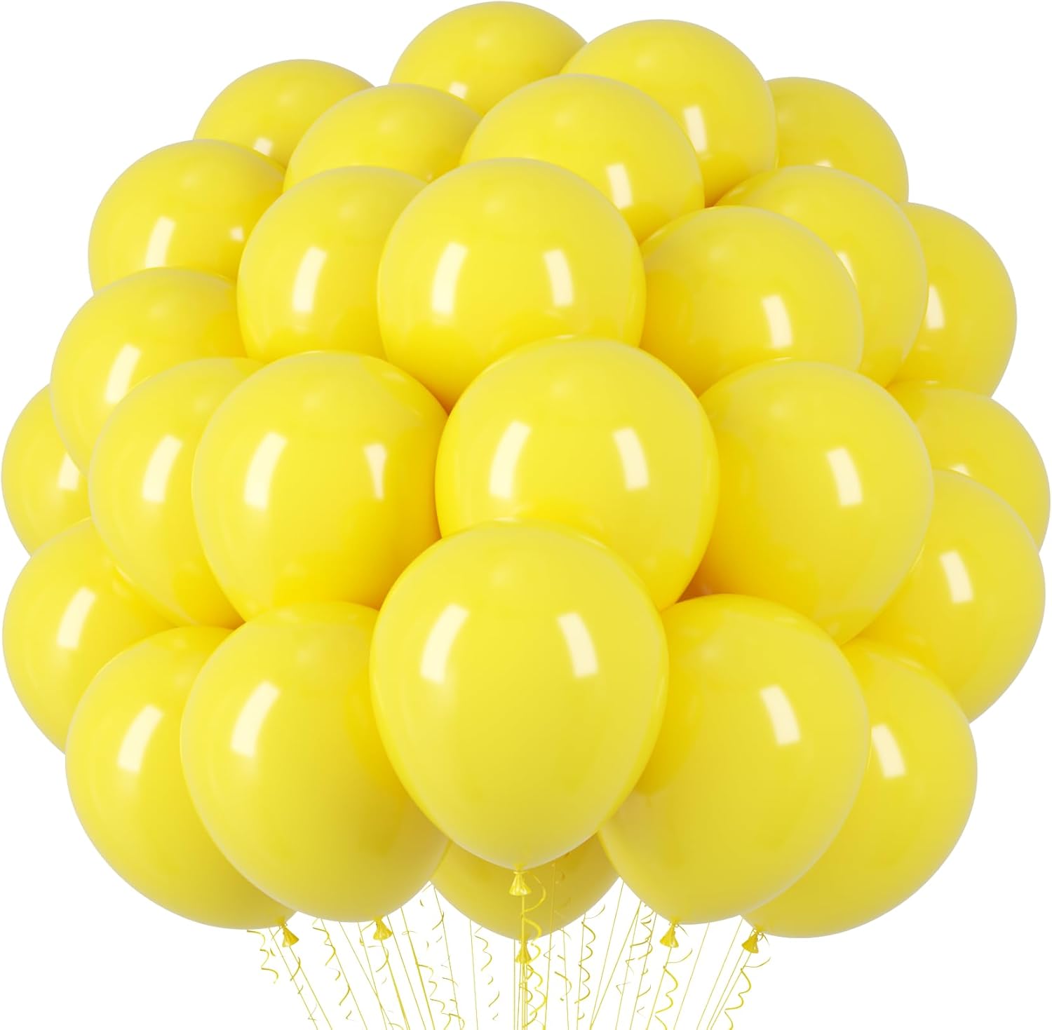 Voircoloria Yellow Balloons - 12-Inch Latex Balloons, 66-Pack for Graduation, Weddings & Parties