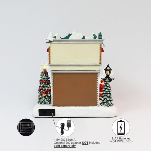 Moments In Time LED Musical Candy Store - 10.3” Light Up Christmas Village Scene | Plays 8 Classic Songs, Battery Operated Holiday Décor Gift