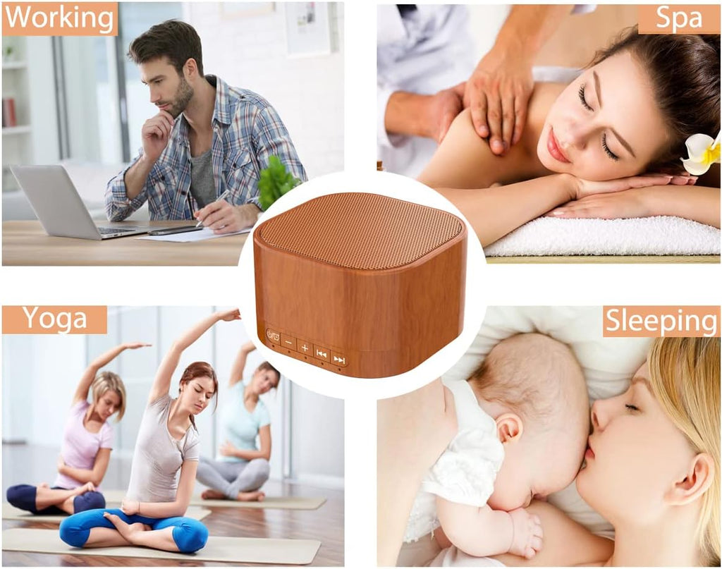 Skiennix White Noise Machine - 20 Soothing Sounds with Sleep Timer | Natural Wood Grain Finish