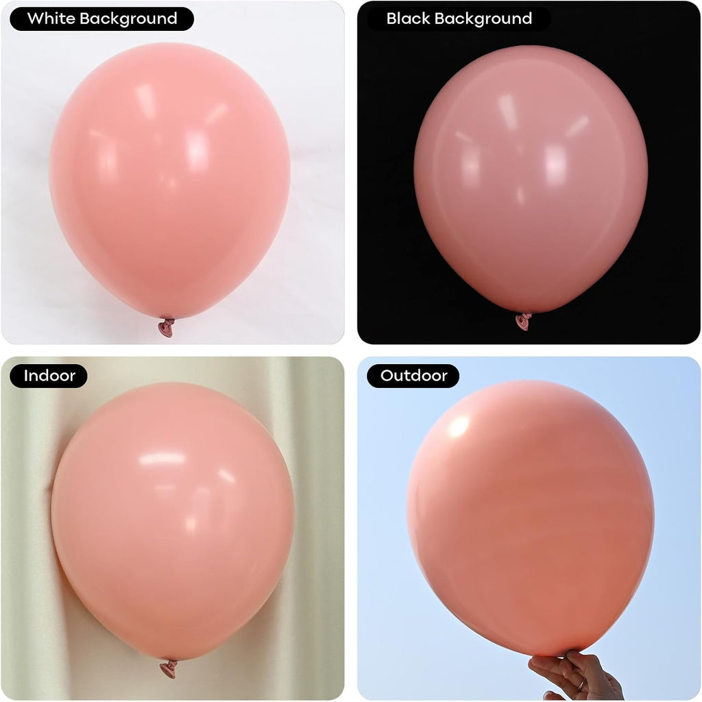 Skiennix Retro Blush Pink Balloons - 60 Pack 12 Inch Metallic Chrome & Dusty Pink for Bridal & Baby Showers