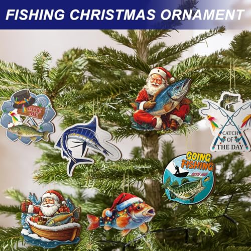 Vercraft 40 Pcs Fishing Christmas Ornaments Set - Holiday Tree Decorations