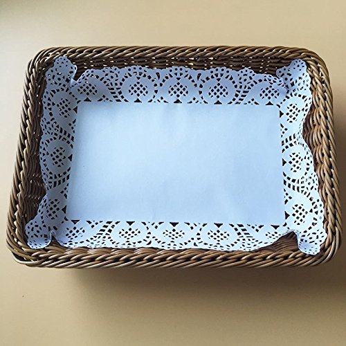 Rectangle Paper Doilies 9 x 6.5 Inch - White Lace Placemats, Pack of 200