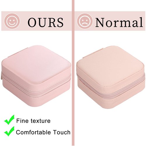 Canlierr Small Travel Jewelry PU Leather Boxes Bulk Bridesmaid Proposal Gift Boxes Portable Jewelry Case Organizer for Women(Pink,18 Pcs)