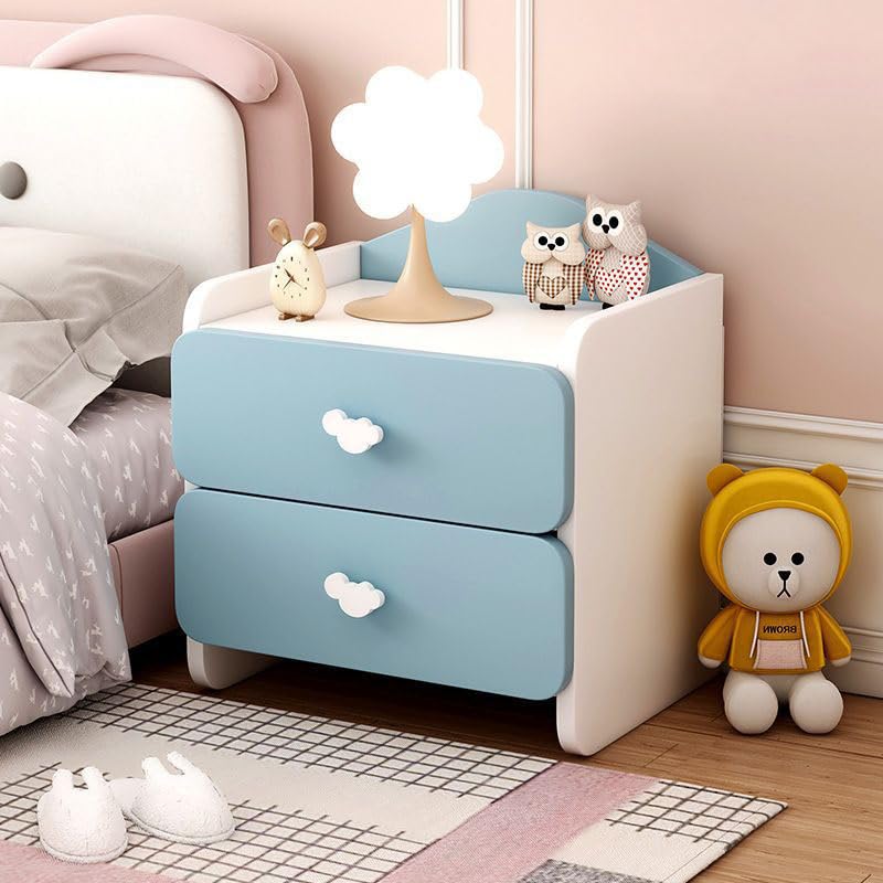 Modern Kids Nightstand with 3 Drawers, Small Wooden Bedside Storage Table