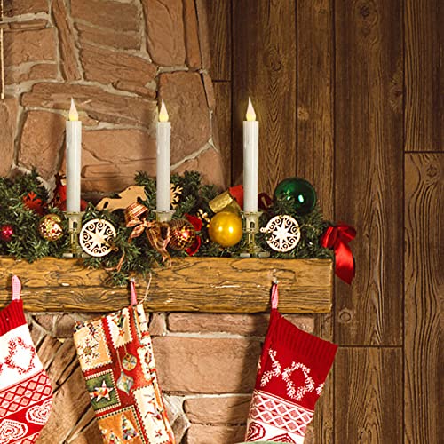 LampLust 6 Pack Gold Holders Flameless Christmas Window Candles with Remote Timer