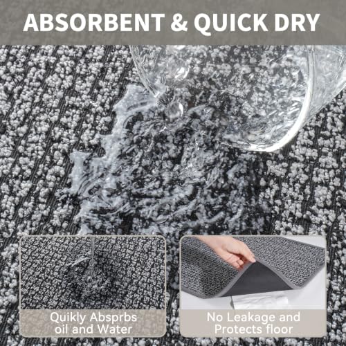 Non-Slip Kitchen Rug 17"x30" Washable Absorbent Chenille Floor Mat