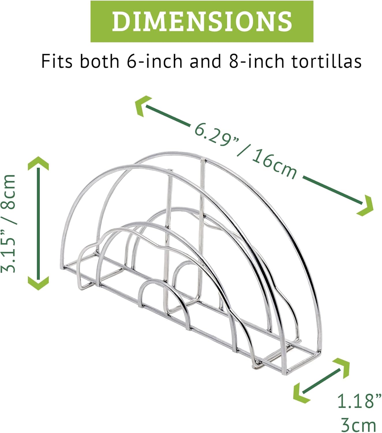 Skiennix Taco Shell Molder & Maker - Stainless Steel Tool for Oven & Air Fryer | 2-Pack, Dishwasher Safe, 6-8 Inch
