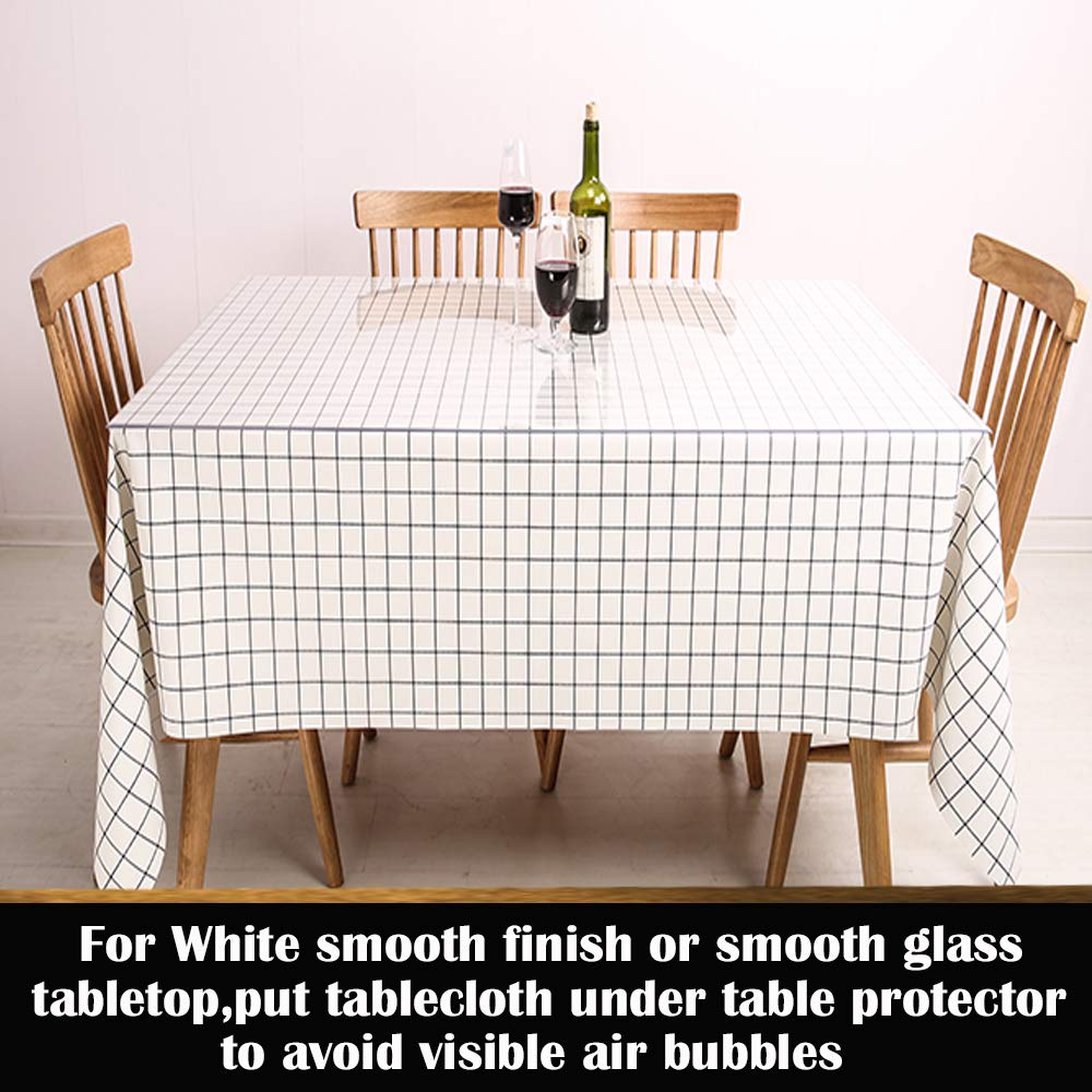 1.5mm Thick Transparent PVC Table Cover Mat Plastic Clear Table Cloth Non-Slip Dining Living Room Table Protector Meeting Desktop Protection Waterproof Kitchen Work Countertop Protective Pad 40x96in