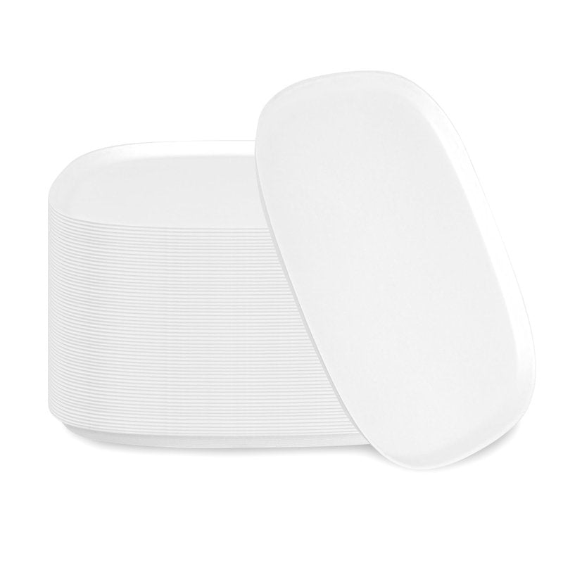 Restaurantware-Pulp Safe 11.8 x 11.8 Inch Bagasse Plates 100 No PFAS Added Dinner Plates - Home Compostable, Heavy-Duty, White Sugarcane Bagasse Disposable Plates, BPI-Certified, Disposable