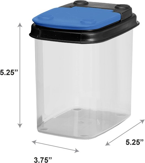 Buddeez Multi-Purpose Storage Bins - Clear Organizers with Blue Stackable Lids | 1 Quart, 8 Pack