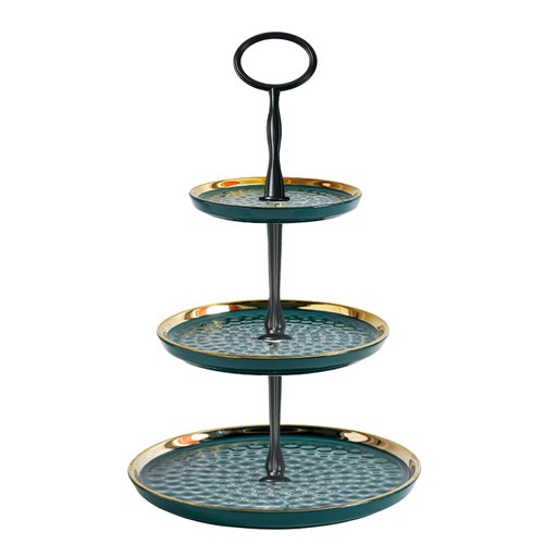 ROSE CREATE 8 Sets 15’’ 3-Tier Cake Tray Stand Handle, Multi-tier Metal Dessert Fruit Center Rod Heavy Duty Hardware Holder for Wedding Party Birthday Cupcake Platter Stand Fittings - Black Oval