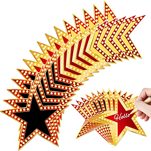 90 Pcs 6-Inch Glitter Star Cardboard Cutouts for Movie Night Party Decor