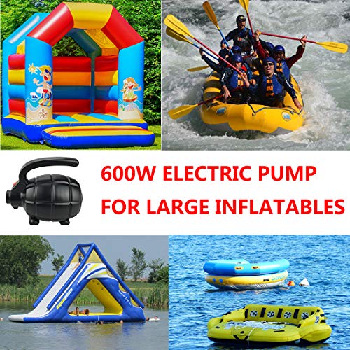 Electric Air Pump for Inflatables - 600W, 20L/min, 4 Nozzles