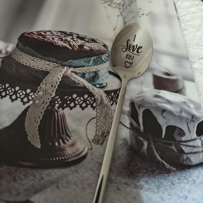 I Love You Spoons - 304 Stainless Coffee & Ice Cream Gift Set for Him Her