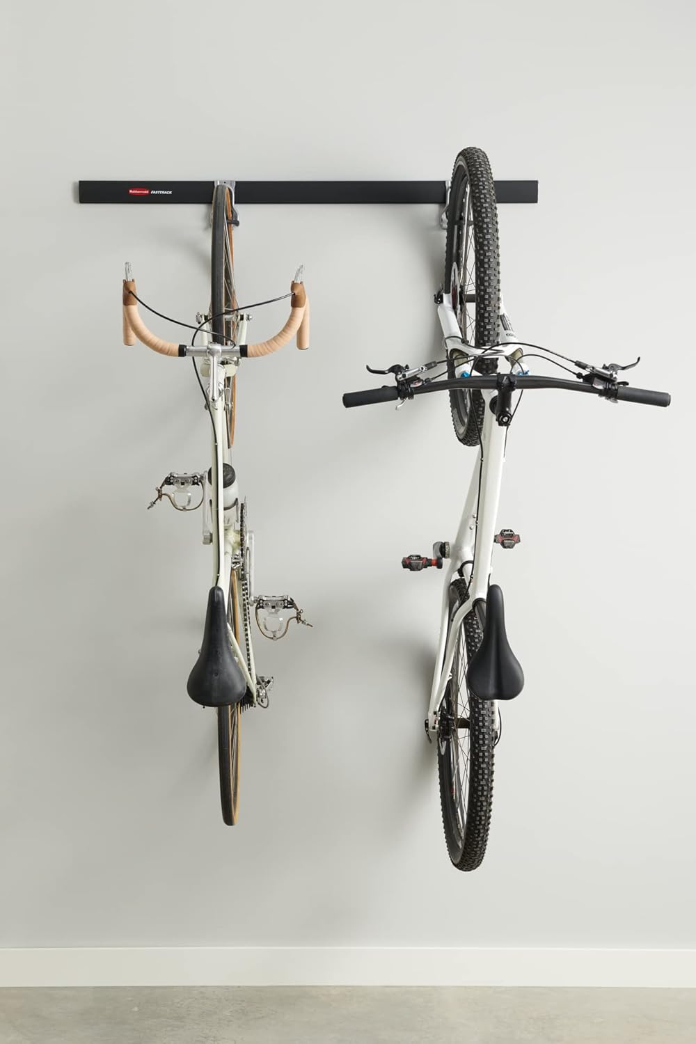 Rubbermaid FastTrack Bike Storage Kit - Heavy-Duty 3-Piece Rail Hook Organizer for Garage & Home