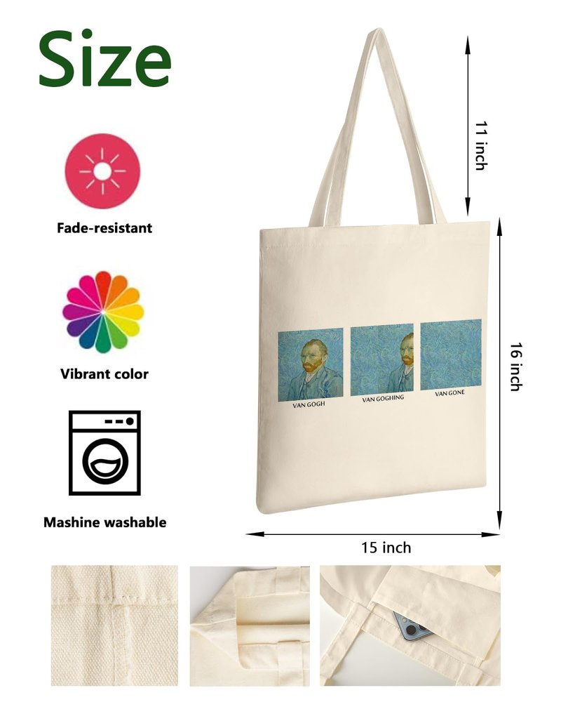 AUSVKAI Canvas Tote Bag Aesthetic for Women, Cute Funny Puzzle Reusable Cotton Bags for Shopping Beach Gifts