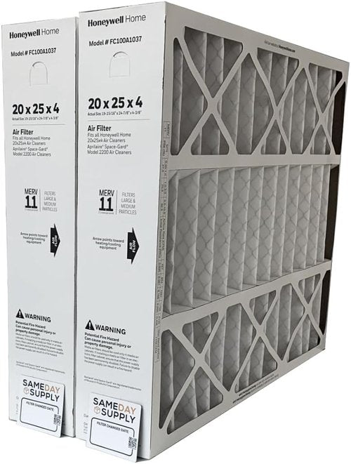 Honeywell Pleated Air Filter - MERV 11, 20" x 25" x 4" | 2-Pack with Same Day Supply Reminder