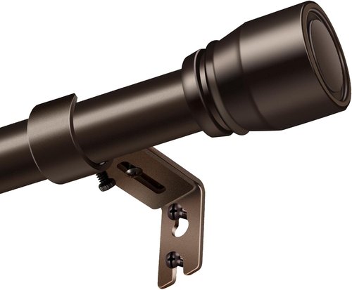 **Regine Switzerland Heavy-Duty Adjustable Brown Curtain Rod - 30 to 144 Inch for 66 to 120 Inch Windows**