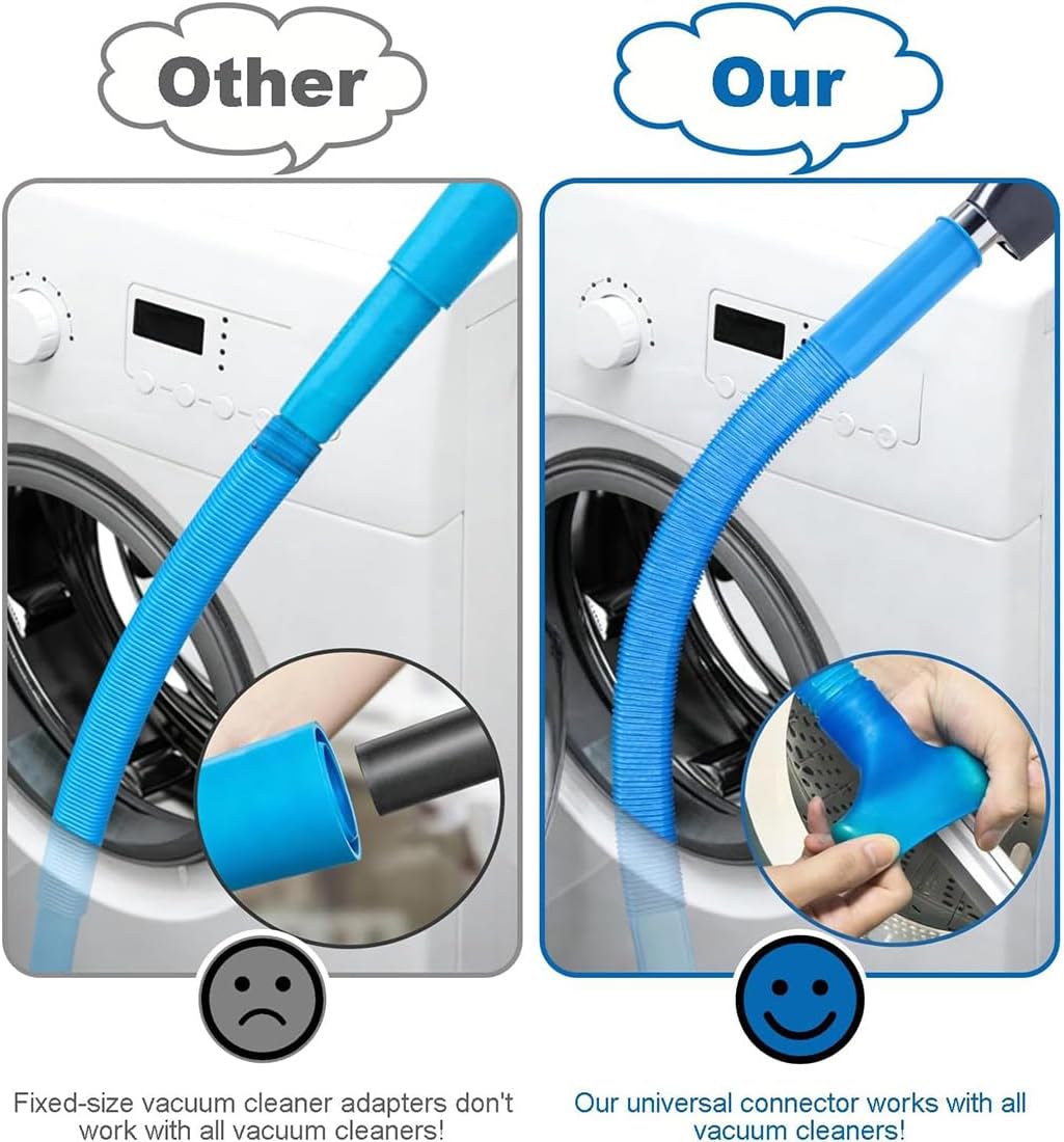 Skiennix Universal Dryer Vacuum Hose Attachment - Deep Cleaning Kit for Clogged Ducts & Lint Removal