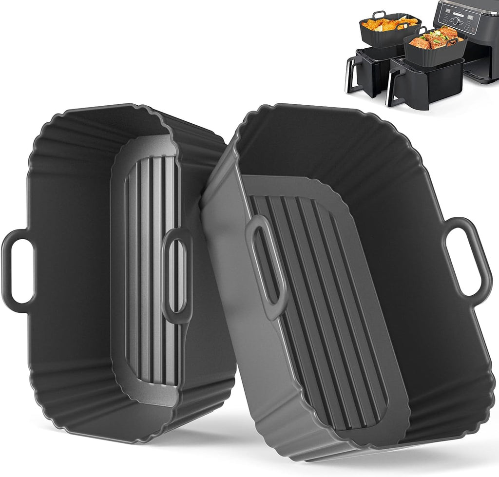 Skiennix Silicone Air Fryer Liners - Reusable & Compatible with Ninja Foodi & COSORI 9QT | 2 Pack