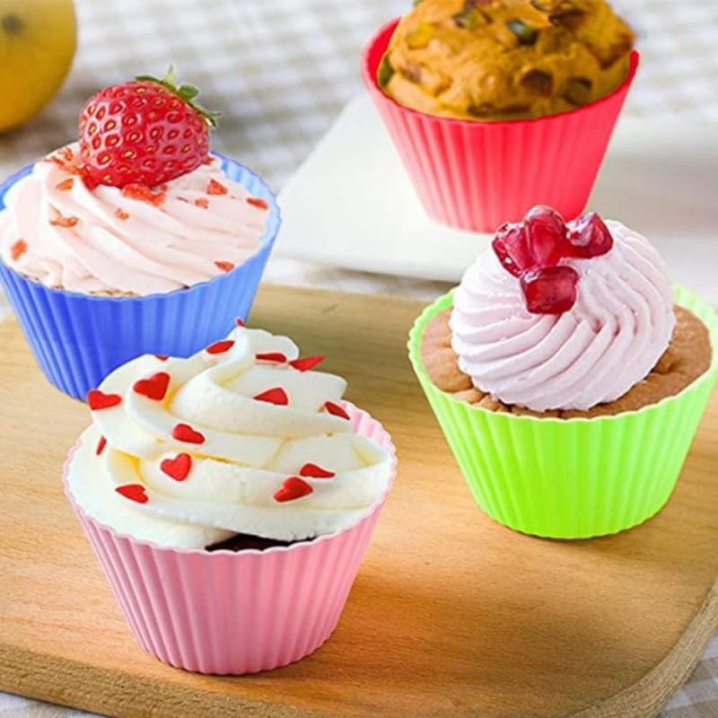 Skiennix Silicone Baking Cups - Reusable Non-Stick Cupcake Liners | 12 Piece Set
