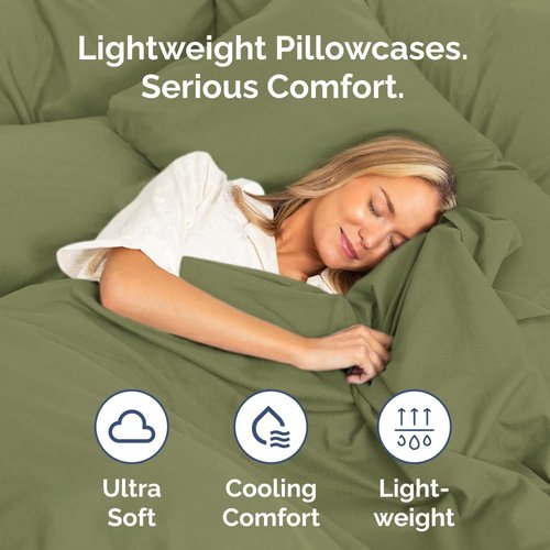 King Standard Pillow Cases - Soft Hotel Quality, Wrinkle Resistant, Machine Washable - 2 Piece Set in Sage Green